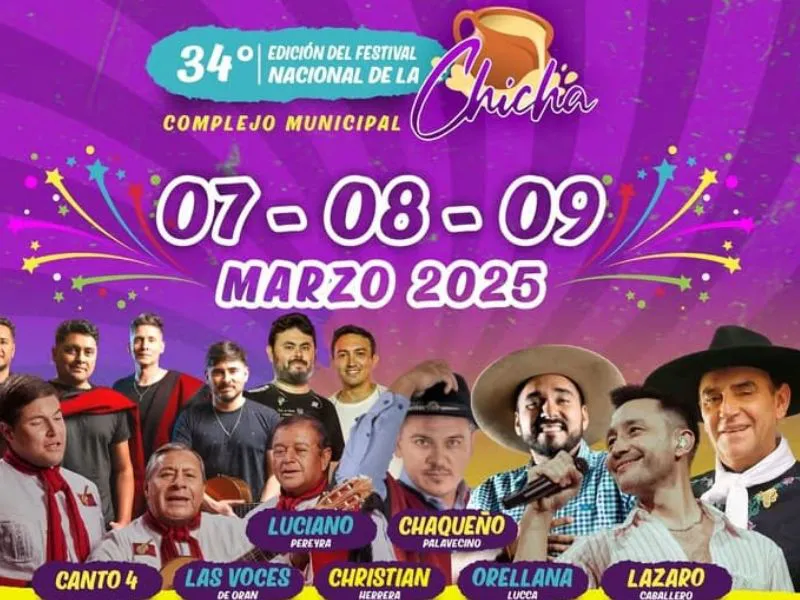 Cartelera Festival Nacional de la Chicha.