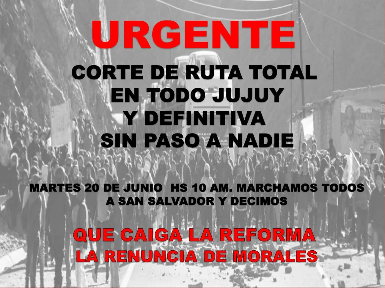 Corte de ruta en Jujuy