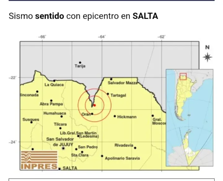 Temblor en Salta. 