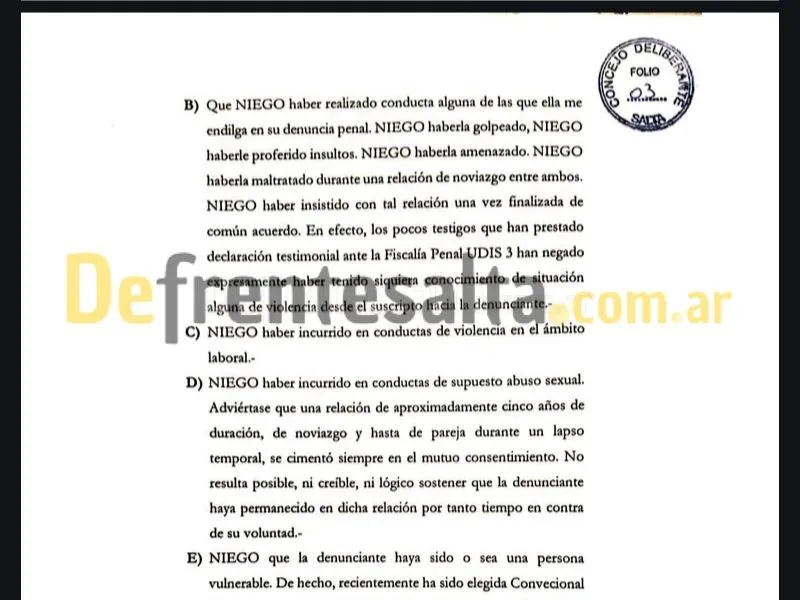 El escrito de Pablo López.