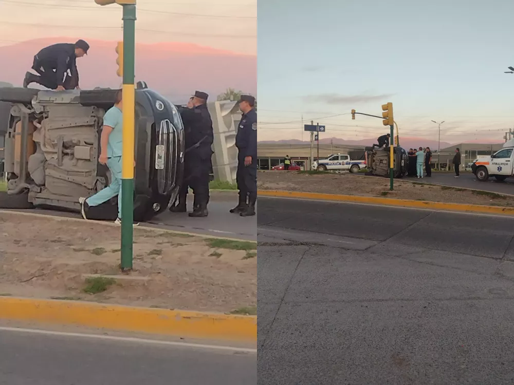 Camioneta volcó en Cofruthos