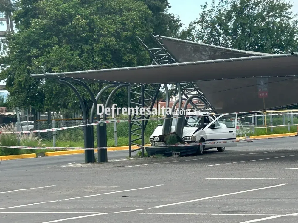 El techo desplomado sobre el automóvil 2