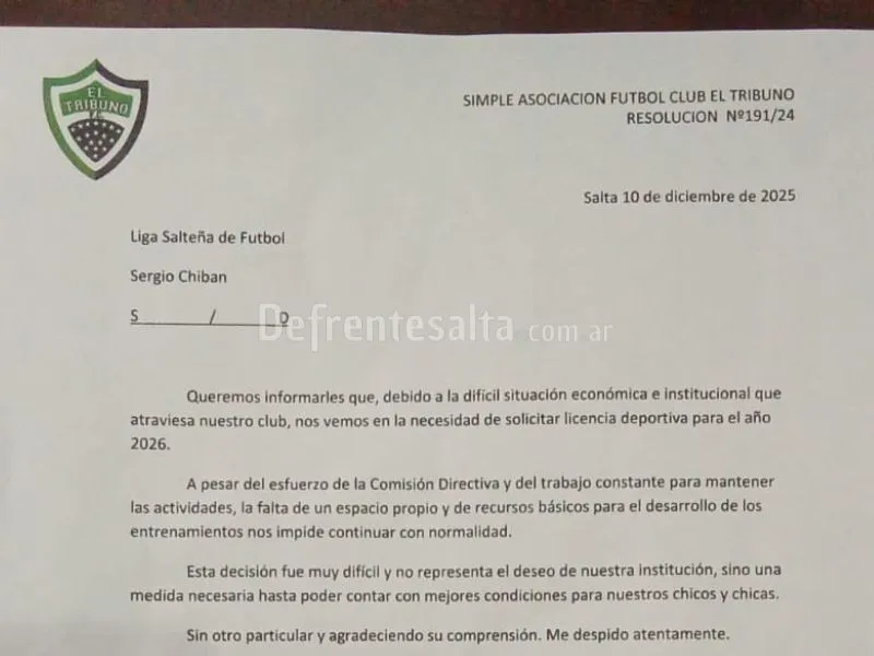 La nota que El Tribuno presentó en La Liga.