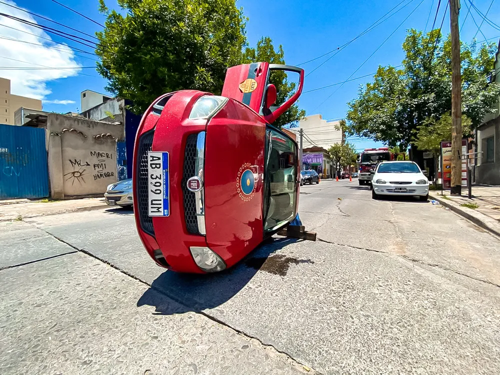 Vuelco de un taxi