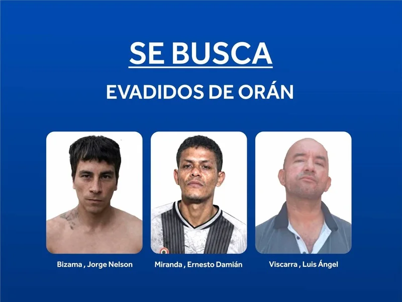 Presos son buscados tras fugarse de una comisaría en Orán. 