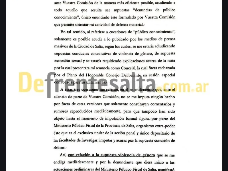 El escrito de Pablo López.