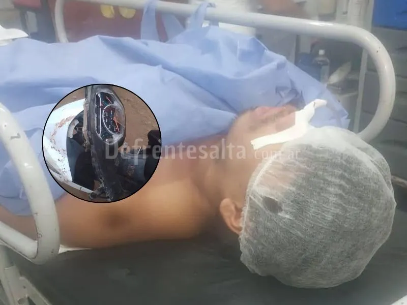 El damnificado ingresando al hospital. 