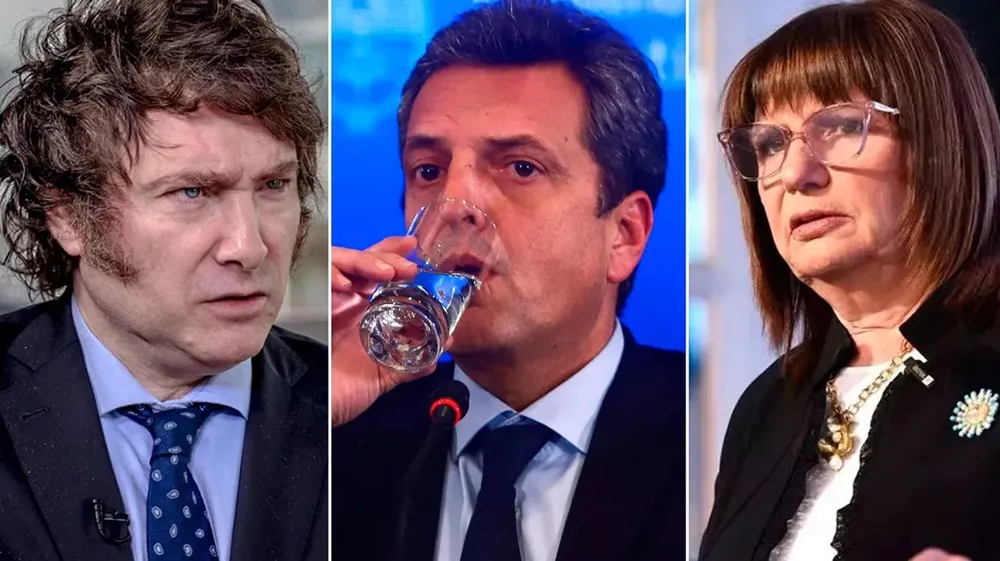 Milei, Massa y Bullrich