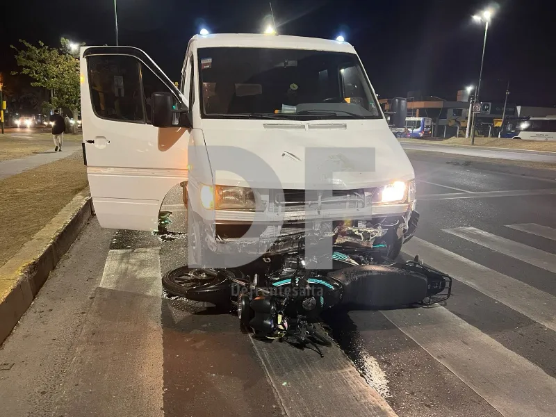 Accidente en avenida Paraguay este lunes. 