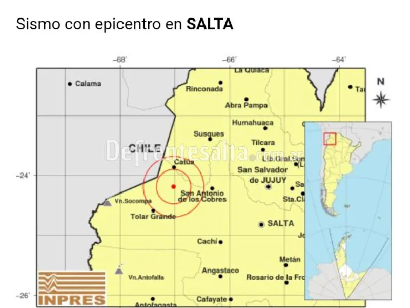 Temblor hoy en Salta.