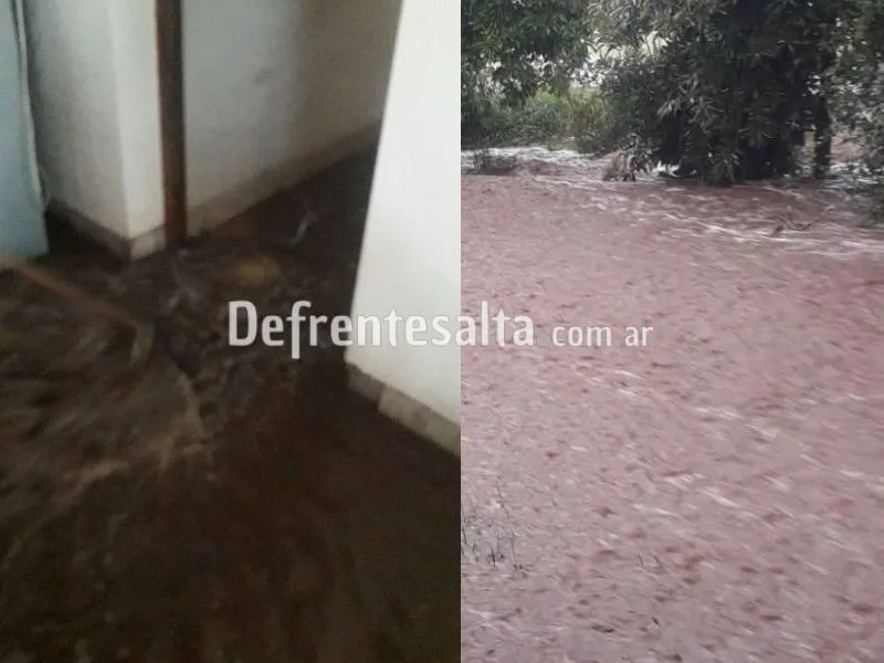 El agua entró a las viviendas en Chicoana.