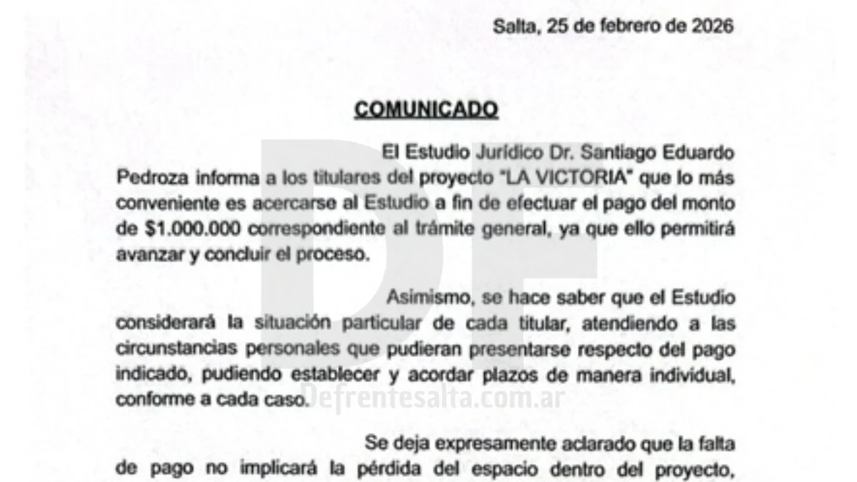 Documentación exclusiva del estudio de Santiago Pedroza que exige pagos por terrenos en Atocha.