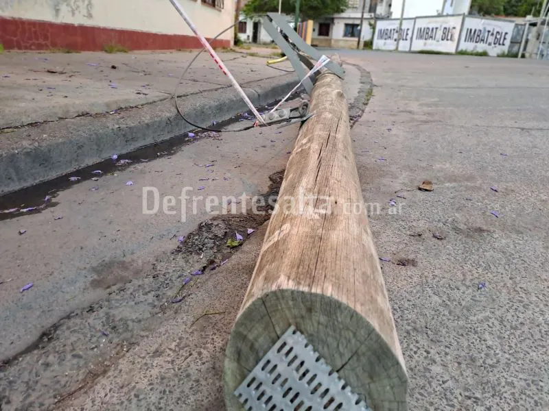 Poste caíado en Mitre al 2000.