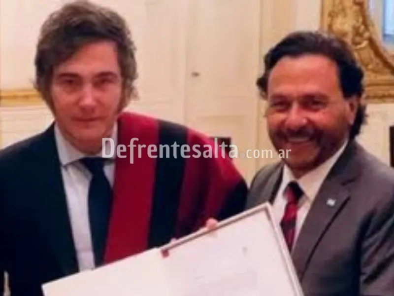 Javier MIlei y Gustavo Sáenz.