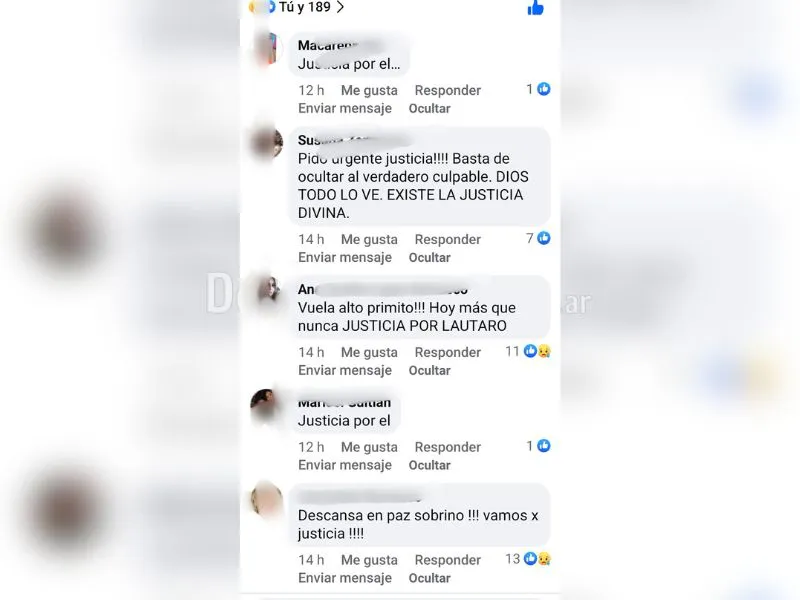 La despedida a Lautaro y el pedido de justicia