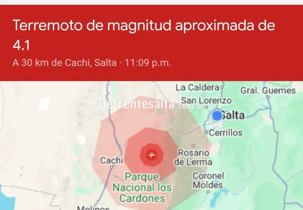 Sismo en Cachi
