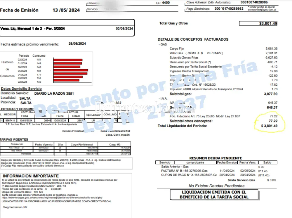 Boleta de Gas