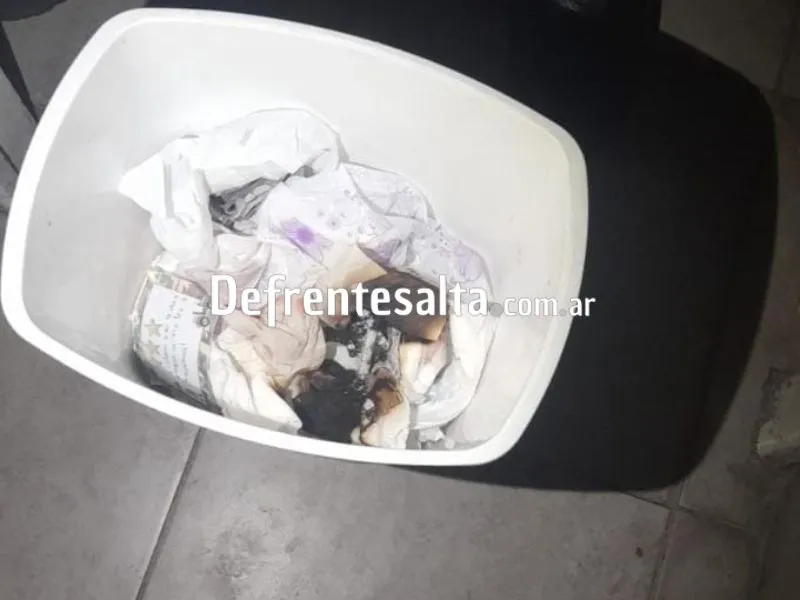El cesto dónde prendieron fuego.