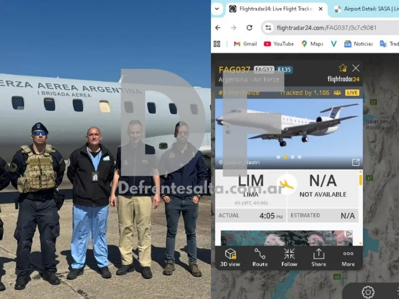 Autoridades de la PSA custodian el vuelo de Matías Agustín Ozorio.