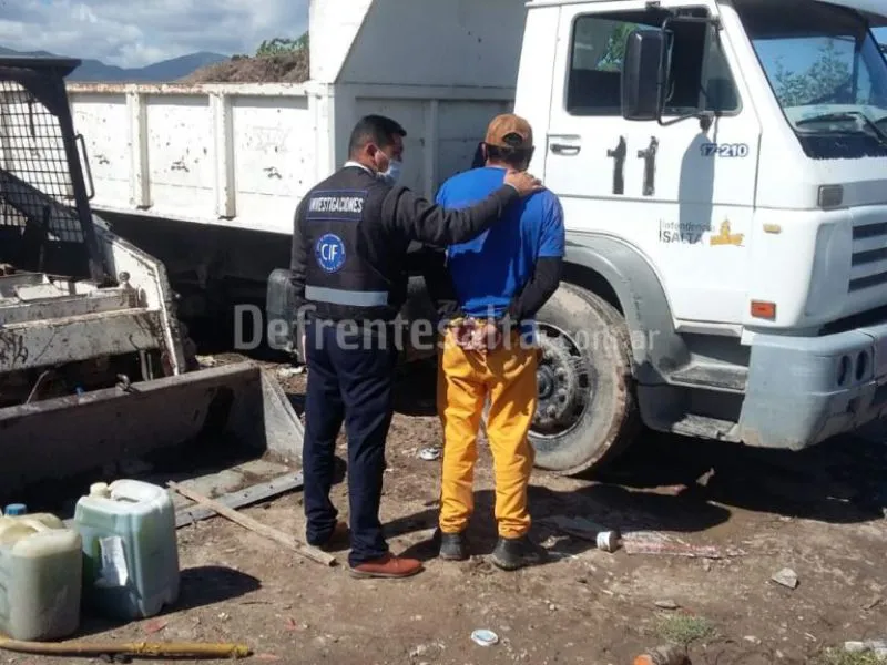 Uno de los 8 detenidos. Planta Hormigonera.