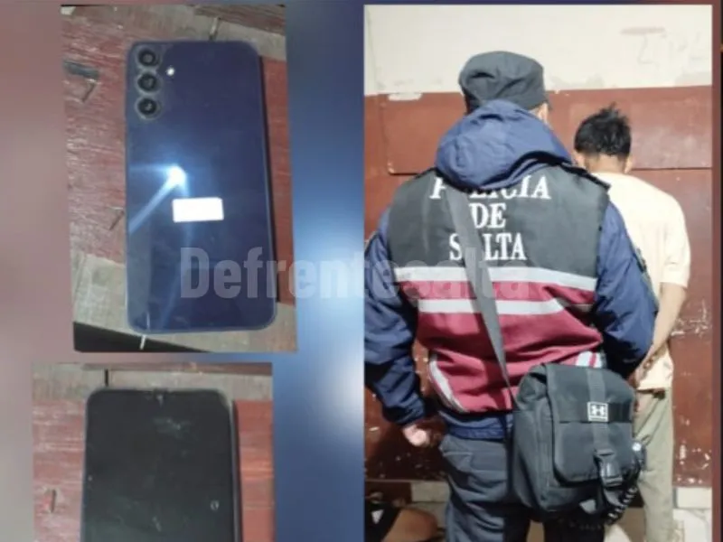 El celular recuperado y el ladrón demorado.