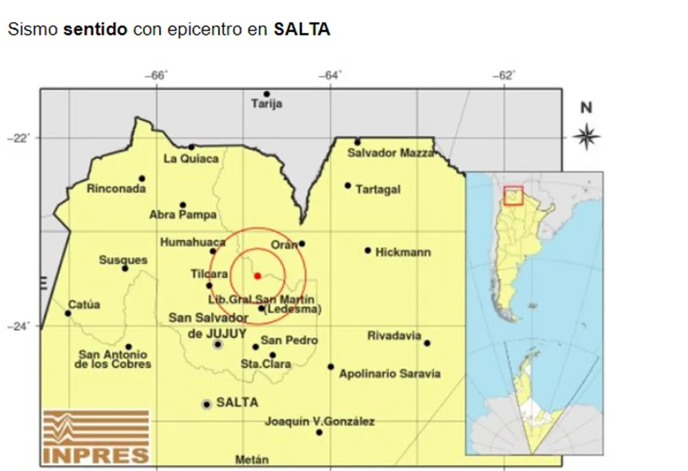 Temblor en Salta