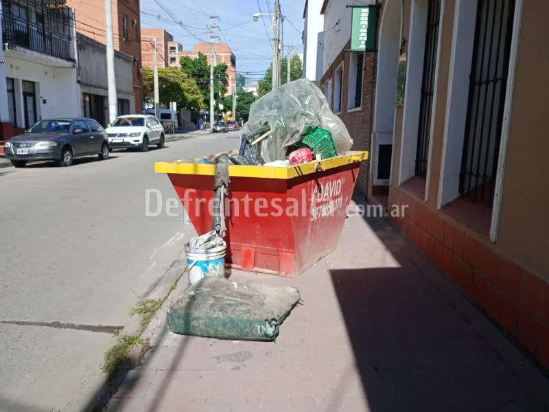 Contenedor en la vereda.