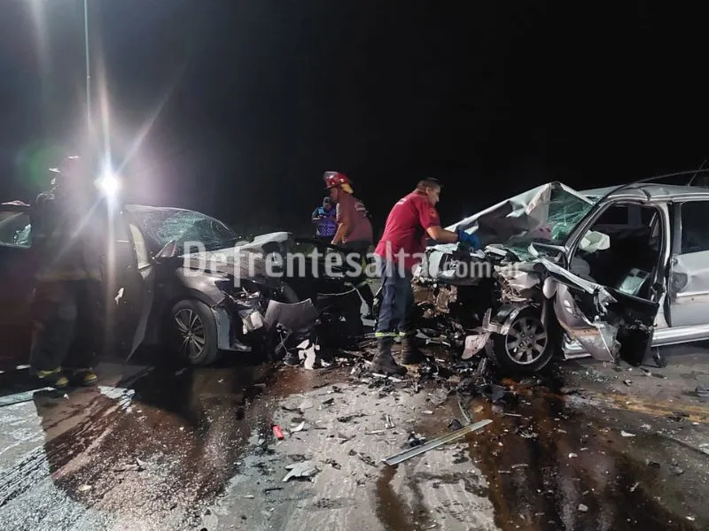 Choque frontal en RN68.