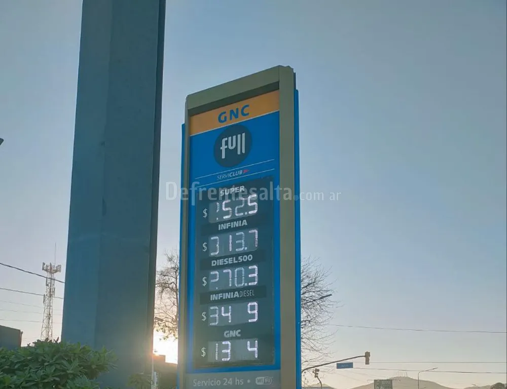 Subio en Salta la la nafta