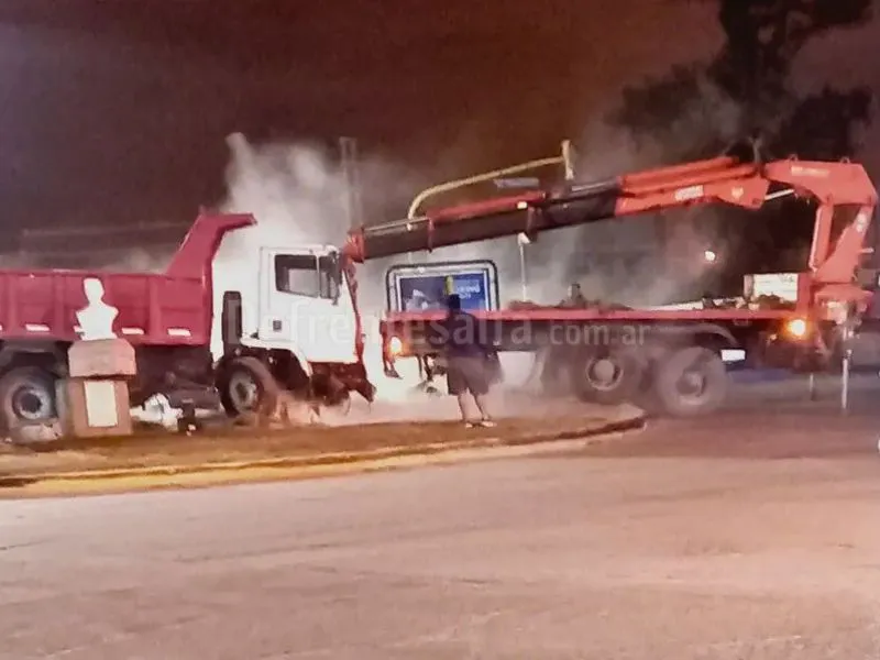 Camionero borracho en avenida Paraguay.