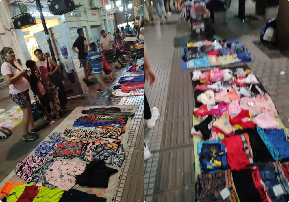 Los manteros volvieron a la peatonal