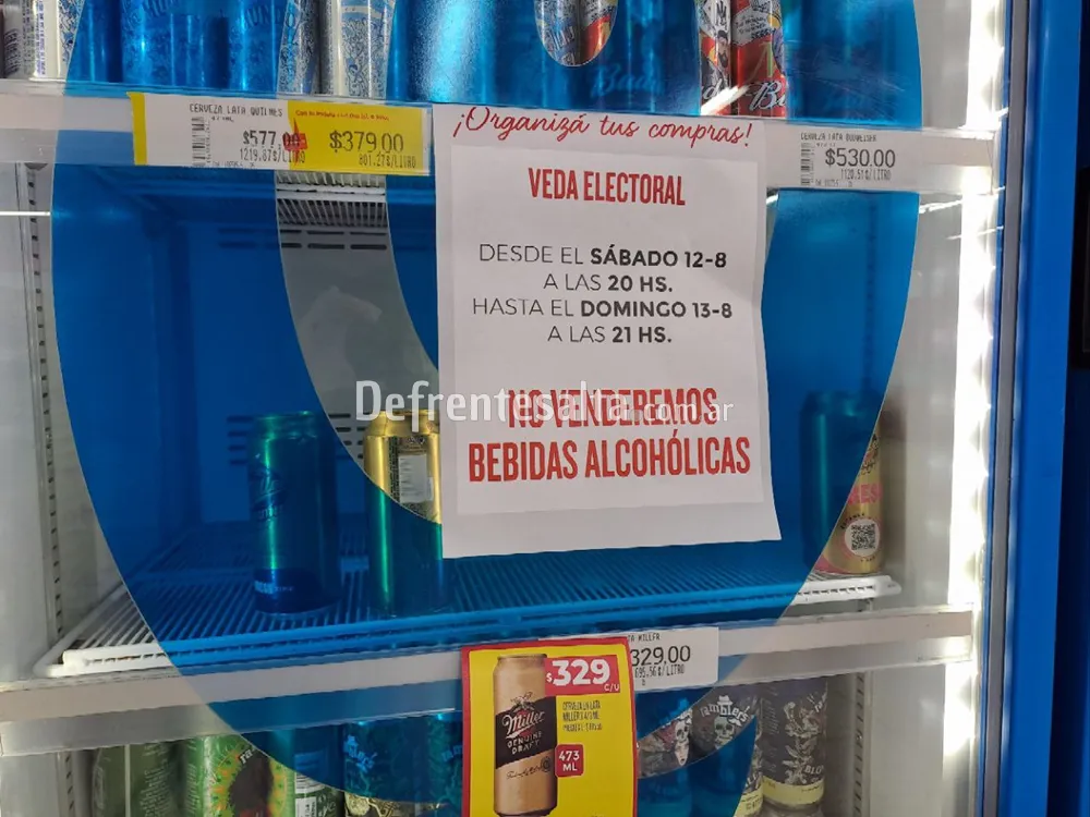 Prohiben la venta de bebidas