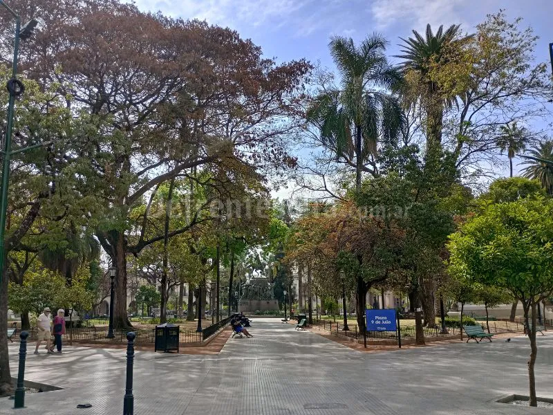 Soleado. Plaza 9 de julio.