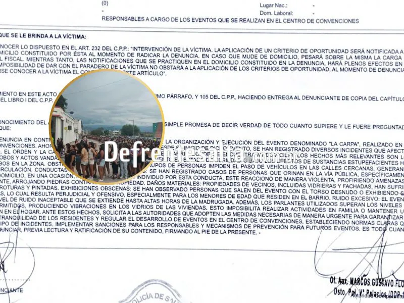 Una de las denuncias contra la carpa.