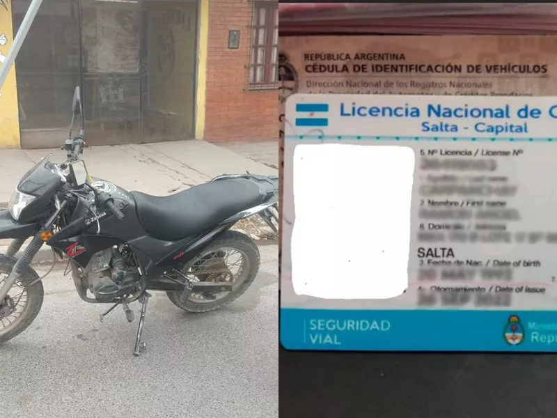 Secuestro moto- cédula