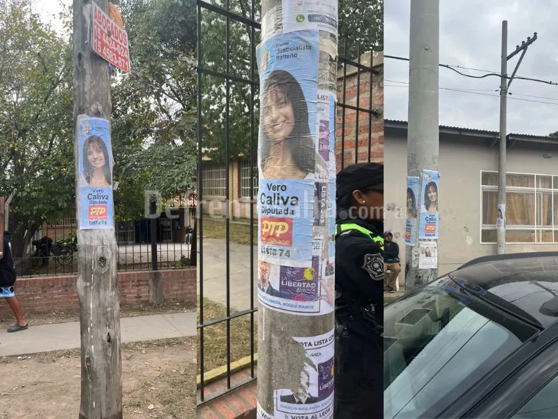 Pegatinas en la escuela de San Remo.