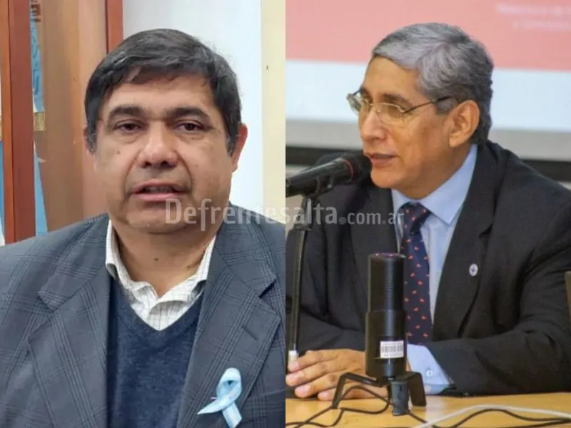 Daniel Hoyos ex rector y Miguel Nina, rector actual.