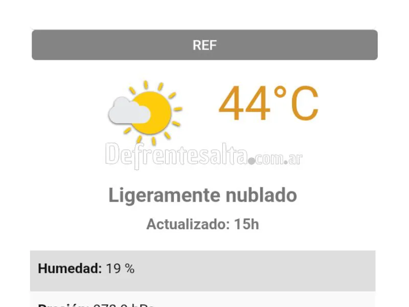 44 grados en Rivadavia.