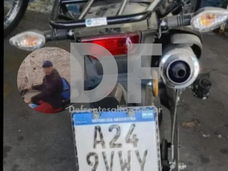 Patente de la moto robada