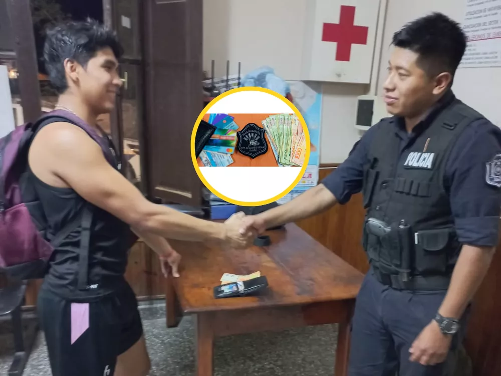 Policía y el dueño del dinero