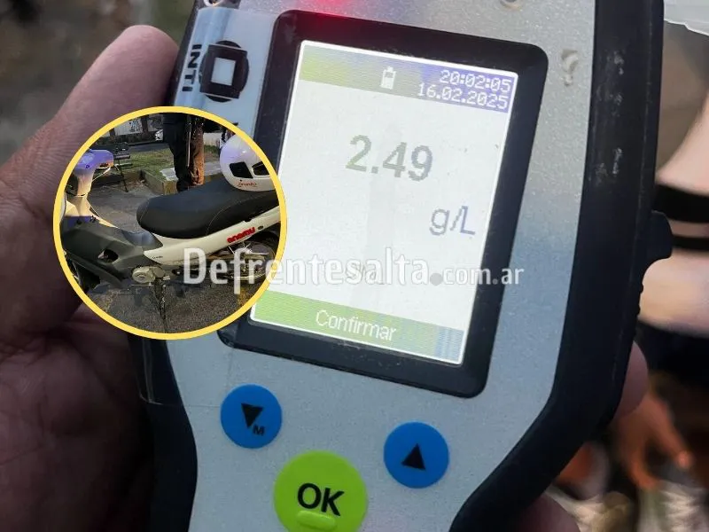 El test de alcoholemia practicado al motociclista.