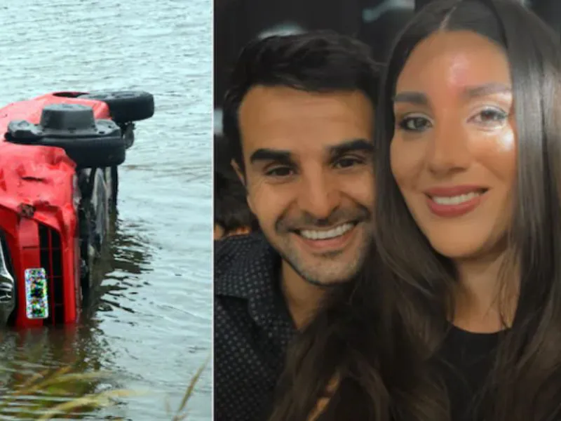 El auto y la pareja en cuestión.