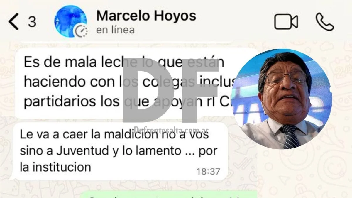 Se filtraron los chats de Marcelo Armando Hoyos amenazando con una maldición a Juventud Antoniana.
