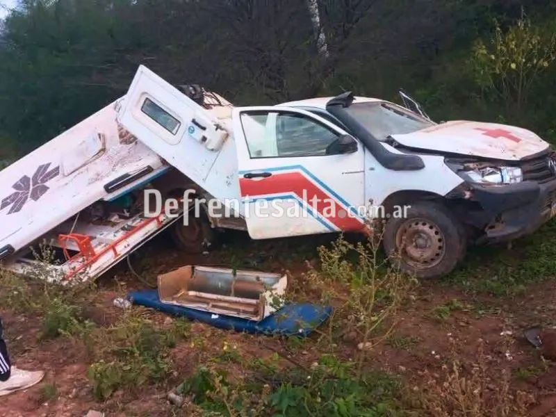 La ambulancia siniestrada.