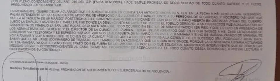 Denuncia contra Ana Guerrero.