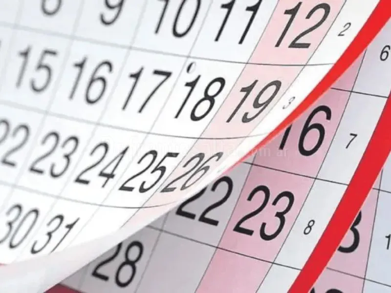 Calendario de feriados.