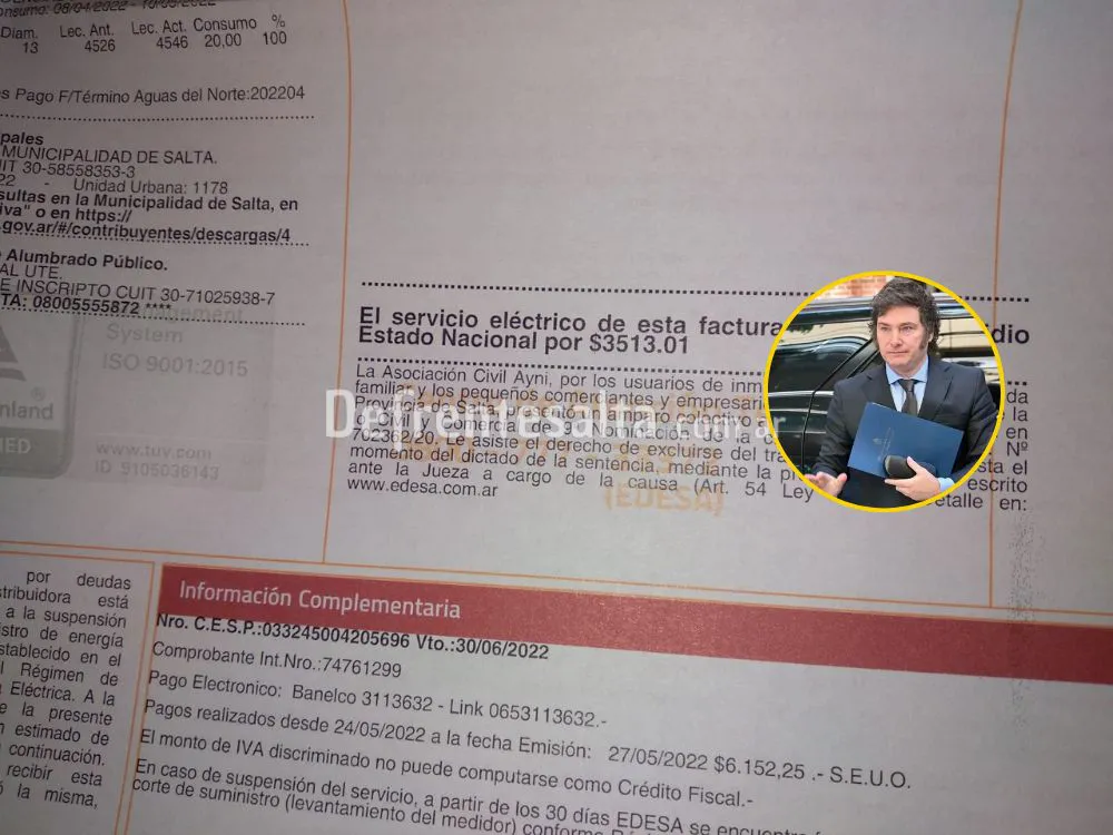 Factura de energía.