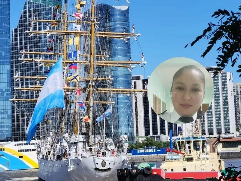 Belén Casimiro llegó de viaje en la Fragada Libertad