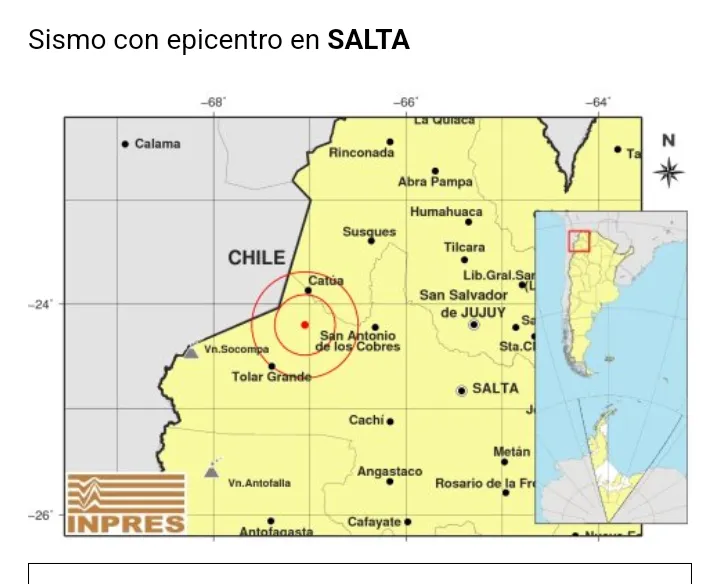 Sismo en Salta.